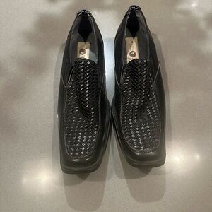 Like New! Lamasini Woven Genuine Leather Slip On Square Toe  Men's Shoes